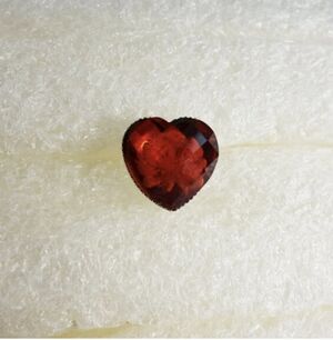Flower in a Crystal Heart Red single Earring